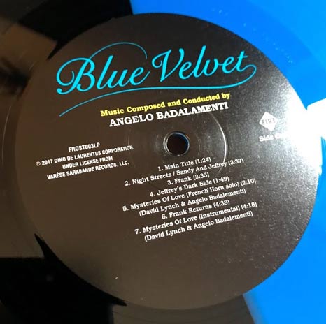 Angelo Badalamenti / Blue Velvet blue/black 'split' coloured vinyl LP - Image 3