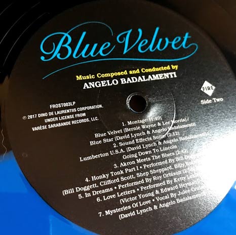 Angelo Badalamenti / Blue Velvet blue/black 'split' coloured vinyl LP - Image 4